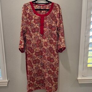 🌿 Stunning Boho-Inspired Long Sleeve Dress – Size L 🌿